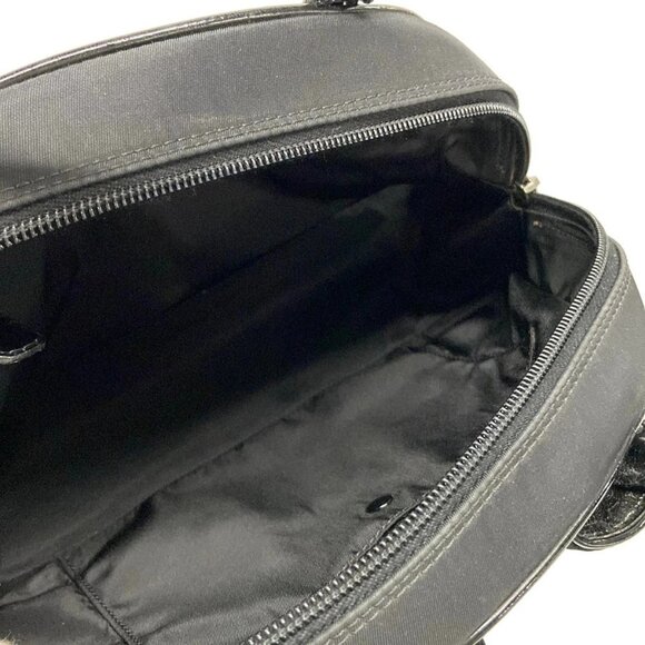 Auth DIOR/ChristianDior Double Saddle Black Nylon Patent Leather Handbag - Picture 10 of 16